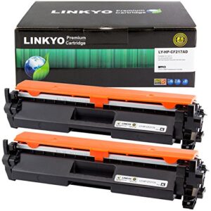 linkyo compatible toner cartridge replacement for hp 17a cf217a (black, 2-pack)