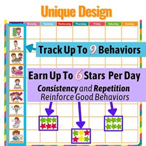 Kanru Behavior Chart for Kids at Home, Magnetic Reward Chart, Responsibility Chart, Chore Chart, Star Chart, Accommodate 1-3 Kids (for Home Use)