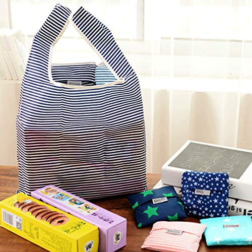 Reusable Grocery Bags Set of 6 Foldable Shopping Tote Bag,Washable, Durable and Lightweight (Reusable Grocery Bags 6 PACK)