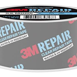 3M Clear Repair Tape, Clear Tape Allows Discreet Repairs, Indoor and Outdoor 3M Tape, 1.88 Inches x 20 Yards, 1 Roll