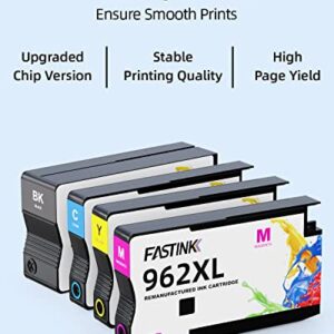 FASTINK Compatible 962XL Ink Cartridges Combo Pack,with Updated Chip,High Yield,Replacement for HP 962XL 962 XL,Works with HP OfficeJet Pro 9010 9015 9015e 9018 9018e 9025 9025e Printer