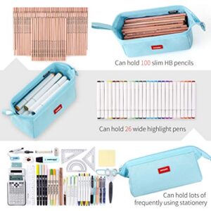 CICIMELON Pencil Case Large Capacity Pencil Pouch Pen Bag for School Teen Girl Boy Men Women (Blue)