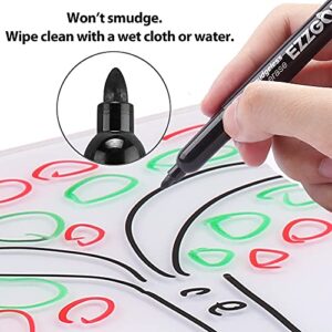 Wet Erase Markers, EZZGOL 12 Colors Bullet Tip Wine Glass Markers, Overhead Transparency Smudge-Free Markers For Dry Erase Whiteboards Schedule Glass and Any Kind of Wet Erase Surface, Wipe with Water