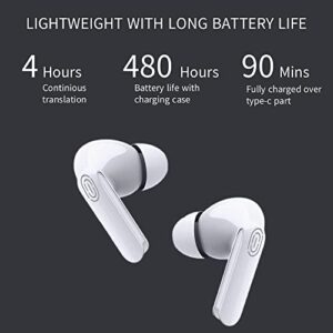 Translator Device Smart Voice Translator Earbuds, 84 Language Translator Wireless Bluetooth Instant Voice Translation Device with APP, Translator Earphone for Business Travel Learning