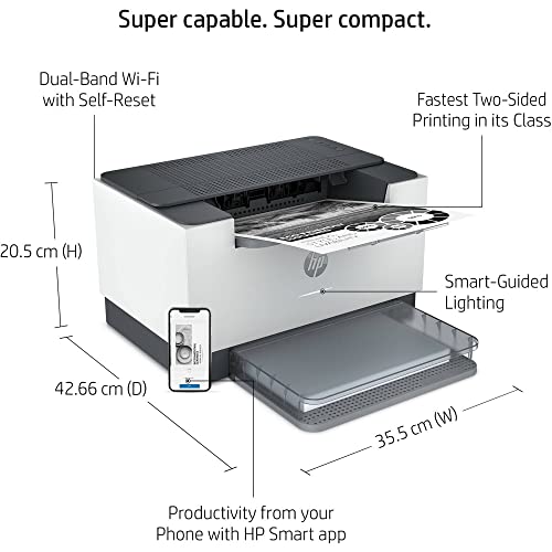 HP Laserjet M209dw Single-Function Wireless Monochrome Laser Printer - Print only - 30 ppm, 600 x 600 dpi, 8.5" x 14" Legal, Auto Duplex Printing, USB, WiFi, Ethernet, Cbmou External Webcam (Renewed)