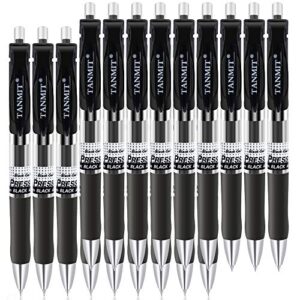tanmit gel pens retractable black ink rollerball pens, fine point ballpoint writing pen for office – 0.5mm tips with comfort grip (18-pack)