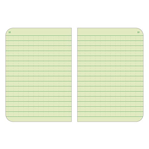 Rite in the Rain Weatherproof Mini-Stapled Notebook, 3 1/4" x 4 5/8", Green Cover, Universal Pattern, 3 Pack (No. 971FX-M), 4.625 x 3.5 x 0.125