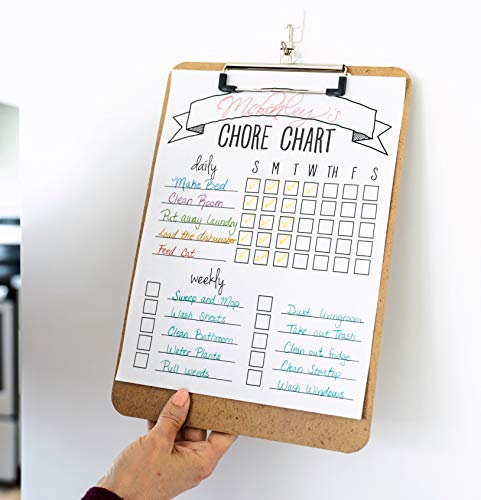 Office Solutions Direct Clipboards with Low Profile Clip (Set of 10) - Wood Clipboards Bulk 10 Pack, Heavy Duty Clipboard, Bulk Classic Clipboards for Classroom, Calendar Office Clipboard Stand up