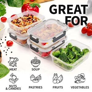 Zulay Kitchen 5 Pack Leak-Proof Glass Food Storage Containers - 36 oz Thick & Durable Glass Meal Prep Containers - Airtight Easy to Clean Glass Storage Containers With Lids