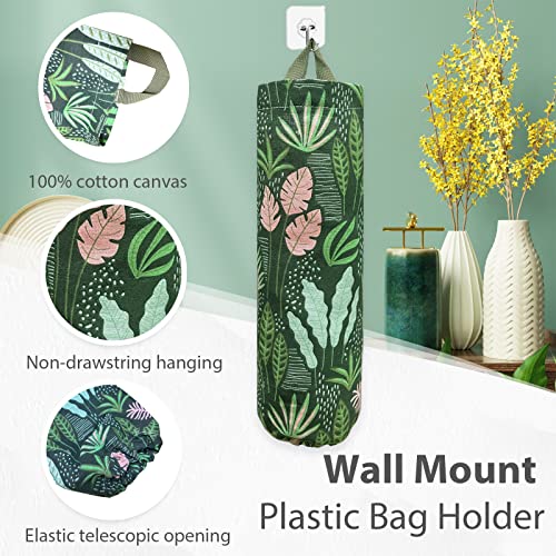 Plastic Bag Holder，Reusable Grocery Bag Holder，Wall Mount Plastic Bag Organizer Shopping Bags Carrier，Washable Large Grocery Bag Storage Dispenser ​for Home Kitchen Travelling Decor, 1 Pack，Seaweed