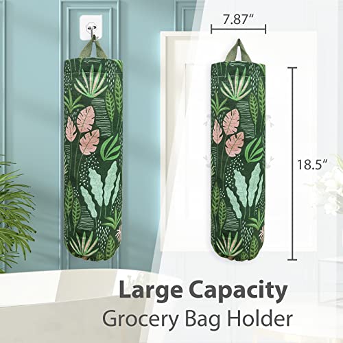 Plastic Bag Holder，Reusable Grocery Bag Holder，Wall Mount Plastic Bag Organizer Shopping Bags Carrier，Washable Large Grocery Bag Storage Dispenser ​for Home Kitchen Travelling Decor, 1 Pack，Seaweed