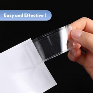 Label Holders Adhesive Shelf Tag 1.2 x 4.3 Inch Clear Shelf Tag Index Card Pockets Plastic Drawers File Cabinet Storage Bins Label Holder for Supermarket Bookshelf Mailbox Business Kitchen (50 Pack)