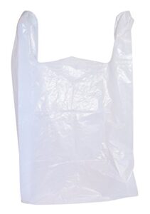 100 large plastic grocery t-shirt bags – plain white 12″ x 6″ x 21″ by ja kitchens