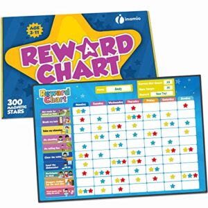 Reward Chart for Kids – 80+ Chores, Magnetic Chore Chart for Multiple Kids – Up to 3 Toddlers for Home Learning – Daily Star Chart for Classroom, Potty Training, Childrens Routine or Behavior Training