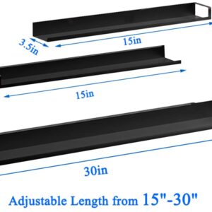 VANGAYH Magnetic Shelf for Stove Top, Shelf Over the Stove Kitchen Magnetic Spice Rack Organizer Storage Adjustable Length from 15"-30" Black