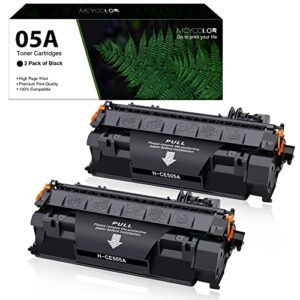 mcycolor 05a toner cartridge high yield compatible for hp ce505a replacement for hp p2035 p2035n 2035n p2055dn 2055dn p2030 p2050 p2055x p2055d printer (2 black)