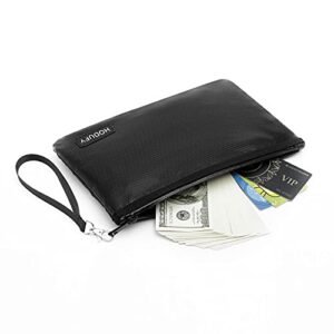 Fireproof Money Bag (2000℉), Fireproof Document Bags, Fireproof Bag, Money Bag, Bank Cash Bag with Zipper & Strap, Suitable for A5 Documents, Bank Inventory, Passport (Black)