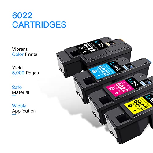 LxTek Remanufactured Toner Cartridge Replacement for Xerox WorkCentre 6027 6025, Phaser 6022 6020 (1 Black 106R02759, 1 Cyan 106R02756, 1 Magenta 106R02757, 1 Yellow 106R02758, 4 Pack)