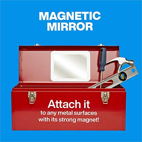 Boxgear Magnetic Locker Mirror - 5" x 7"- for School Locker, Bathroom, Household Refrigerator, Locker Accessory, Workshop Toolbox or Office Cabinet