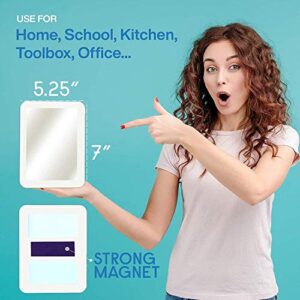 Boxgear Magnetic Locker Mirror - 5" x 7"- for School Locker, Bathroom, Household Refrigerator, Locker Accessory, Workshop Toolbox or Office Cabinet