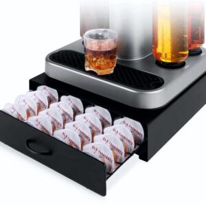 Storage Drawer for Bartesian Cocktail Capsules by Ksestor - Holds up to 40 Bartesian Pods - Compatible with BEV Black Decker Cocktail Maker - Sturdy and Stackable Bartesian Pod Holder - Bartesian - Bartesian Drink Mixer - Black Finish