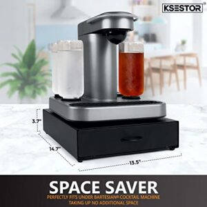 Storage Drawer for Bartesian Cocktail Capsules by Ksestor - Holds up to 40 Bartesian Pods - Compatible with BEV Black Decker Cocktail Maker - Sturdy and Stackable Bartesian Pod Holder - Bartesian - Bartesian Drink Mixer - Black Finish