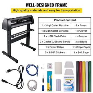 VEVOR Vinyl Cutter Machine, 28inch Vinyl Plotter, LCD Display Plotter Cutter, Adjustable Double-Spring Pinch Rollers Sign Cutting Plotter, Plotter with Signmaster Software for Design and Cut