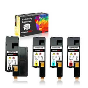 professor color remanufactured toner cartridge replacement for xerox workcentre 6027 6025, xerox phaser 6022 6020 | 106r02759 106r02758 106r02757 106r02756 – standard capacity 4 pack (5,000 pages)