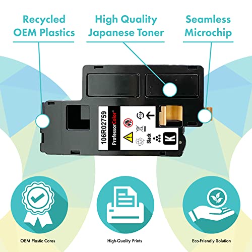 Professor Color Remanufactured Toner Cartridge Replacement for Xerox WorkCentre 6027 6025, Xerox Phaser 6022 6020 | 106R02759 106R02758 106R02757 106R02756 - Standard Capacity 4 Pack (5,000 Pages)