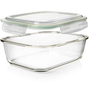 Razab 10 Cups/ 80 Oz 4 Pc (Set of 2) Glass Food Storage Containers with Airtight Locking Lids-For Storing & Serving Food. BPA Free & Leak Proof - Microwave, Dishwasher, Fridge, Freezer and Oven Safe