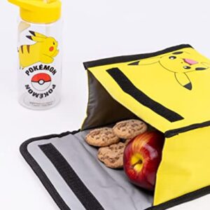 Pokemon Pikachu Backpack Set 4 Piece Lunch Box Water Bottle Pencil Case Set Yellow