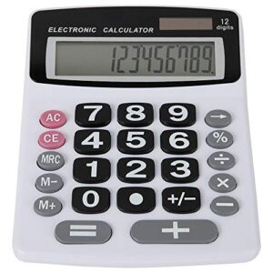 lily’s home jumbo 12-digit desktop calculator – white