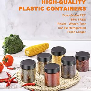 Plastic Jars With Lids Slime Containers 8oz-30 Pack-Leakproof Round Plastic Containers for Kitchen Pantry-Ideal For Home Storage-With 30 Chalkboard Stickers