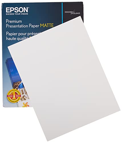 Epson Heavyweight 8.5x11 Matte Paper, 50 Sheets (S041257),