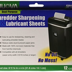 Nuova SP12 Shredder Sharpening & Lubricant Sheets, 12 Count