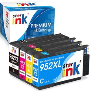 starink 952xl updated chips compatible replacements for hp 952 ink cartridges officejet pro 8710 7740 8720 8715 8210 8740 8702 7720 8725 8700 8730 printer (black, cyan, yellow, magenta, 4packs)