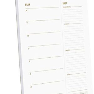 Two Tumbleweeds Meal Planning Notepad - "What's for Dinner?" Weekly Meal Planner and Grocery List Magnetic Notepad - 6 x 9” - 50 sheets