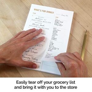 Two Tumbleweeds Meal Planning Notepad - "What's for Dinner?" Weekly Meal Planner and Grocery List Magnetic Notepad - 6 x 9” - 50 sheets