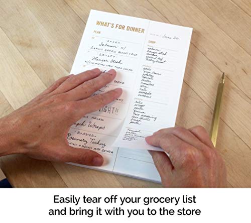 Two Tumbleweeds Meal Planning Notepad - "What's for Dinner?" Weekly Meal Planner and Grocery List Magnetic Notepad - 6 x 9” - 50 sheets