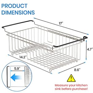 TreeLen Expandable Dish Drying Rack Over The Sink Small Dish Drainer in Sink Adjustable Rustproof Sink Strainers for Kitchen-304 Stainless Steel