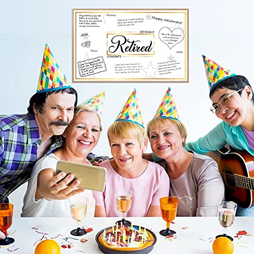 WATINC Retirement Party Jumbo Greeting Card, Writable Theme Party Large Guest Book Farewell Party Decor, Signature Official Congrats Retired Party Supplies Photo Booth Props, Gift for Office Colleague