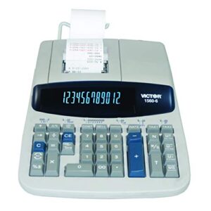 victor 1560-6 12 digit heavy duty commercial printing calculator with large display and loan wizard