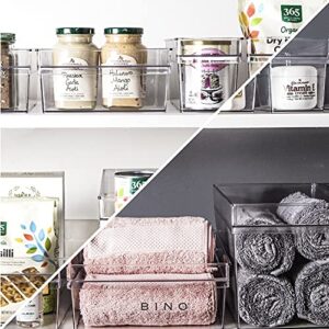 BINO | Plastic Storage Bins, Deep Large | THE HANDLER COLLECTION | Multipurpose Organizer Bins | Kitchen Pantry Organizers and Storage | Clear Containers for Organizing Home | Freezer Organizer