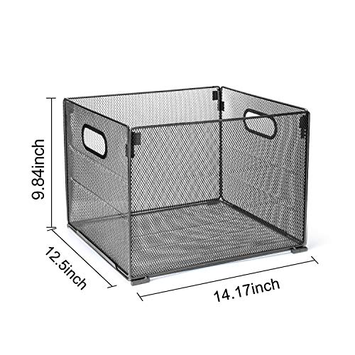 Samstar File Folder Box, Mesh Hanging File Organizer File Crate Folder Bin Holder Storage Box, Letter Size, Black