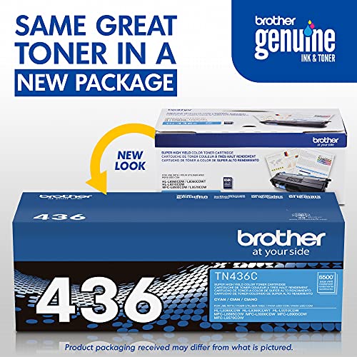 Brother TN-436C HL-L8360 L9310 MFC-L8900 L9570 Toner Cartridge (Cyan) in Retail Packaging