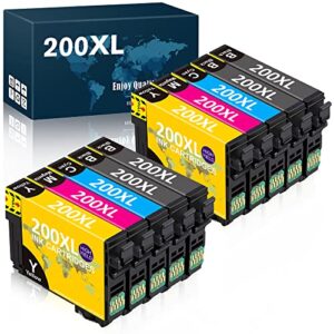 sepeey remanufactured ink cartridge replacement for epson 200xl 200 xl t200xl to use with xp-200 xp-300 xp-310 xp-400 xp-410 wf-2520 wf-2530 wf-2540 printer (4bk, 2c, 2m, 2y) 10 pack