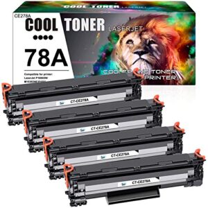 cool toner compatible toner cartridge replacement for hp 78a ce278a toner hp laserjet 1536dnf mfp p1606dn 1606dn p1606 hp laserjet mfp m1536dnf p1566 p1560 toner cartridge printer ink (black, 4-pack)