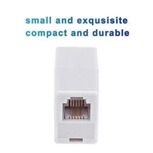 RJ11 Coupler, 2 Pack Telephone Phone Line Connector Coupler RJ11 6P4C Inline Keystone Jack Female to Female Straight Telephone Cable Cord Extension Adapter White