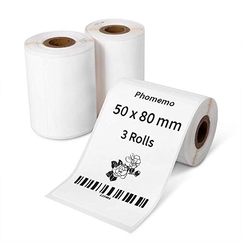 Phomemo M110 Bluetooth Label Maker with 3 Rolls 1.97"x3.15"(50x80mm) Thermal Labels- Thermal Label Maker Printer Apply to Labeling, Office, Cable, Retail, Barcode, Compatible with Android & iOS