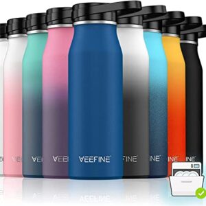 VEEFINE Insulated Water Bottle Dishwasher Safe Metal Water Bottle BPA-Free Stainless Steel Water Bottles 20/32/40oz Reusable Thermos for Hiking Camping and School